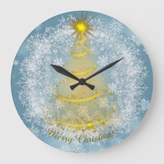 Relógio Grande Frost & Glow Holiday Clock – Snowflake Wall Clock (Frente)