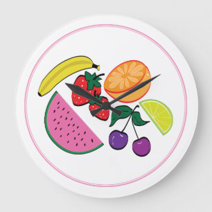 Relógio Grande Fruta Colorida Verão, Legal, divertida
