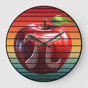 Relógio Grande Fruta de Maçã no Dia de Pi da Tendência Moderna