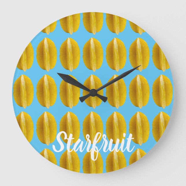 Relógio Grande Fruta de padrão Starfrucarambola para Vegan (Frente)