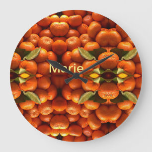 Relógio Grande Fruta laranja simples adicionar nome mínimo person