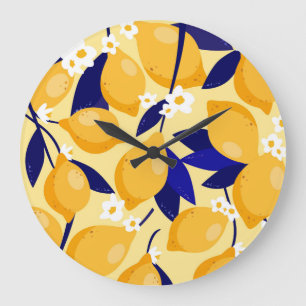 Relógio Grande Frutas de limão: padrão de comida.