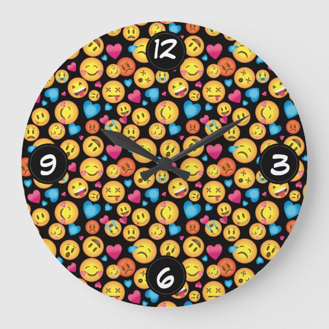 Relógio Grande Fun Emoji Wall clock (Frente)