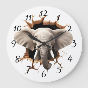 Relógio Grande Fundo de elefante cortado