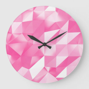 Relógio Grande Fundo de polígono rosa: renderização 3D abstrato