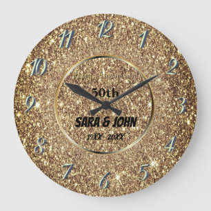 Relógio Grande Fundo dourado, círculo dourado elegante lar de cas