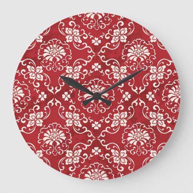 Relógio Grande Fundo espiral chinês vermelho. (Frente)