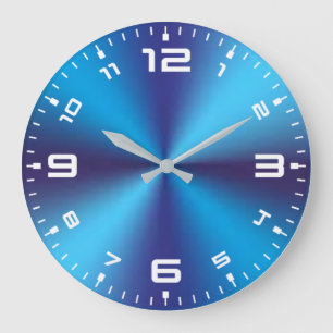 Relógio Grande Fundo Metálico Azul-66666