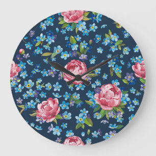 Relógio Grande Fundo Retroativo de Peões Rosa Elegantes