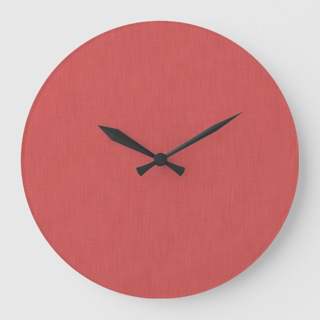 Relógio Grande Fundo vermelho texturizado visual calmo e simples (Frente)