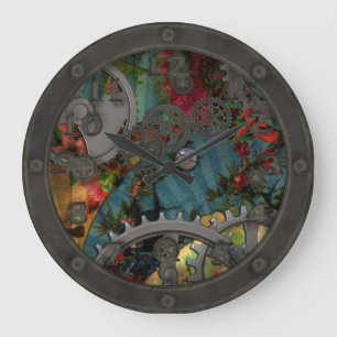 Relógio Grande Funky Victorian Pewter Steampunk com rosto
