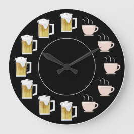 Relógio Grande Funny Beer & Coffee Clock