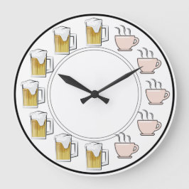 Relógio Grande Funny Beer & Coffee Clock
