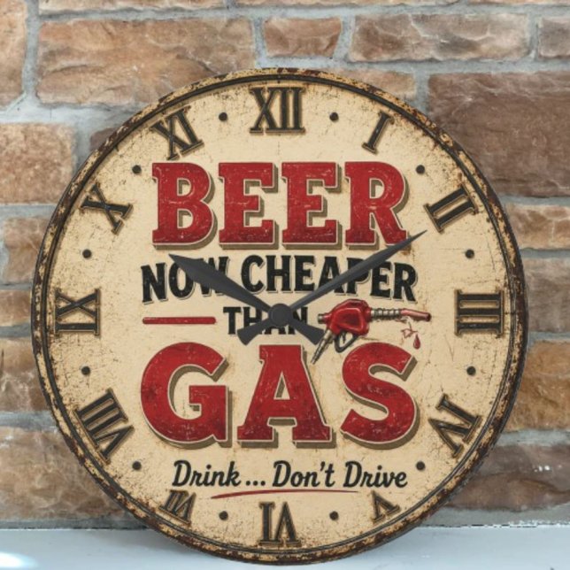 Relógio Grande Funny Beer Garage Decor  (Criador carregado)