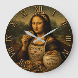Relógio Grande Funny Cookie Mona Lisa