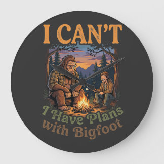 Relógio Grande Funny I Have Plans With Bigfoot Camping & Hiking 