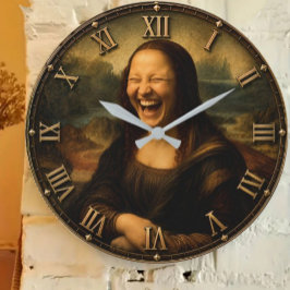 Relógio Grande Funny Laughing Mona Lisa Hilarious Renaissance Art