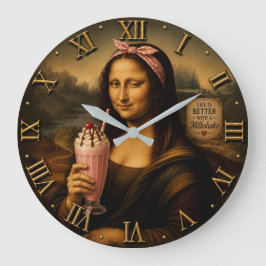 Relógio Grande Funny Milkshake Mona Lisa