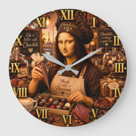 Relógio Grande Funny Mona Lisa Chocolatier Gourmet Candy Maker