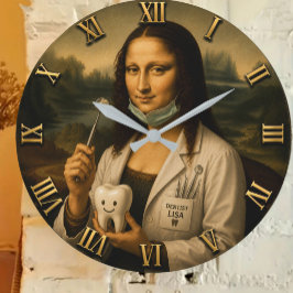 Relógio Grande Funny Mona Lisa Dentist Dental Office Decor