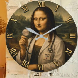 Relógio Grande Funny Mona Lisa Doctor Medical Office Decor