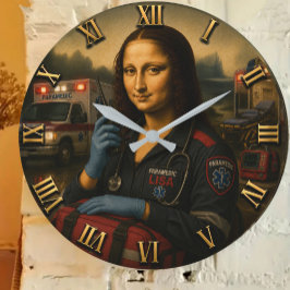 Relógio Grande Funny Mona Lisa Paramedic EMS & First Responder