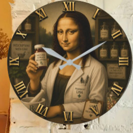 Relógio Grande Funny Mona Lisa Pharmacist Pharmacy