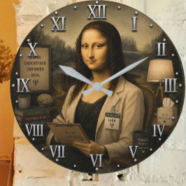 Relógio Grande Funny Mona Lisa Psychologist Therapist Office