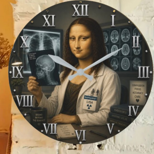 Relógio Grande Funny Mona Lisa Radiologist Radiology Office Decor (Criador carregado)