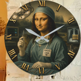 Relógio Grande Funny Mona Lisa Surgeon Surgical Office Decor