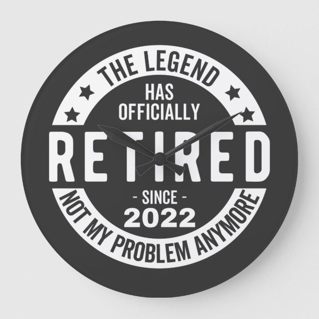 Relógio Grande funny retirement, retired, retired firefighter, re (Frente)