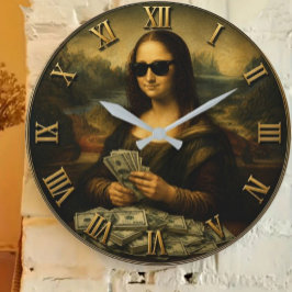 Relógio Grande Funny Rich Mona Lisa Money Queen Renaissance Art