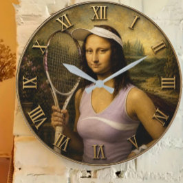 Relógio Grande Funny Tennis Mona Lisa