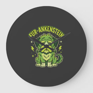 Relógio Grande Fur-Ankenstein Engraçado Cão Frankenstein Hallowee