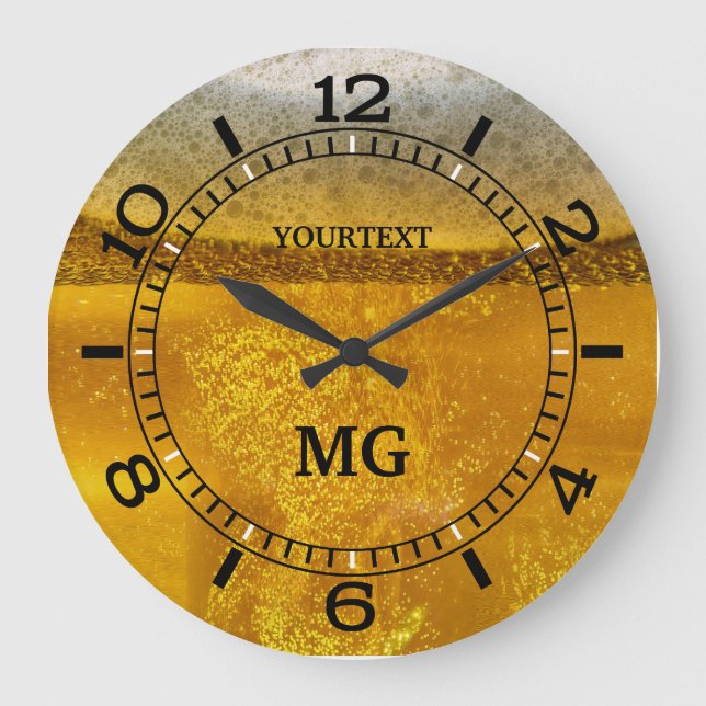 Relógio Grande Galáxia festiva personalizada da cerveja um (Frente)