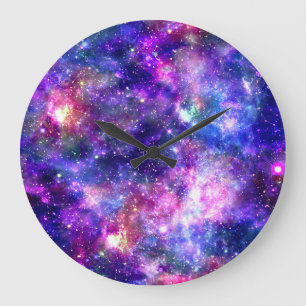 Relógio Grande Galaxy Night Impressão Cosmic Design