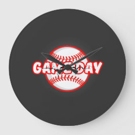 Relógio Grande Game Day Cracked Baseball Sports Graphic