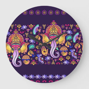 Relógio Grande Ganesh Hindu Deus: Festivo Sem Selo