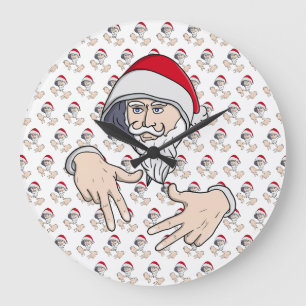 Relógio Grande Gangsta legal Hip Hop Hand Rap Santa Claus