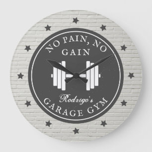 Relógio Grande Garage Home Gym Workout Malhação Barbell Nome do E