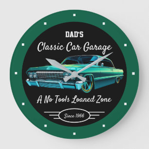Relógio Grande Garagem de Carro Clássico do Papai ou Nome de Qual
