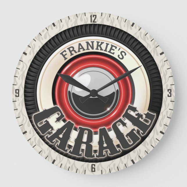 Relógio Grande Garagem de Pneus de Parede Branca de Rod Quente (Frente)