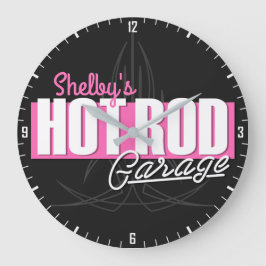 Relógio Grande Garagem de Rod Quente Pinstripes