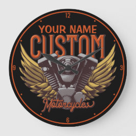 Relógio Grande Garagem Personalizada de Eagle Wings Biker
