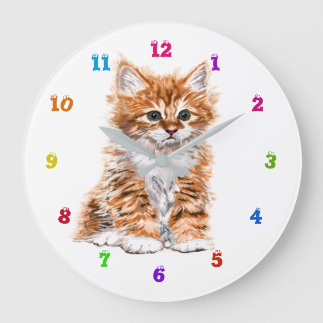 Relógio Grande Gatinho Bonito - Gato Bebê Doce (Frente)