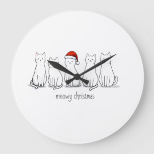 Relógio Grande Gatinho Catmas Gato Natal Fofo Gatinhos Gatos Papa