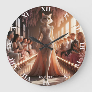 Relógio Grande Gato Bonito e Bonito de Pôdio Fantasy