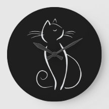 Gato Branco Minimizado em Preto Nome Adicionar