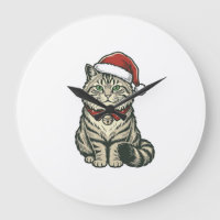 Gato de Natal Chapéu do Papai Noel Design de Gravu