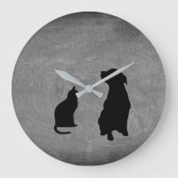 Gato moderno e cão . silhuetas animais de estimaçã